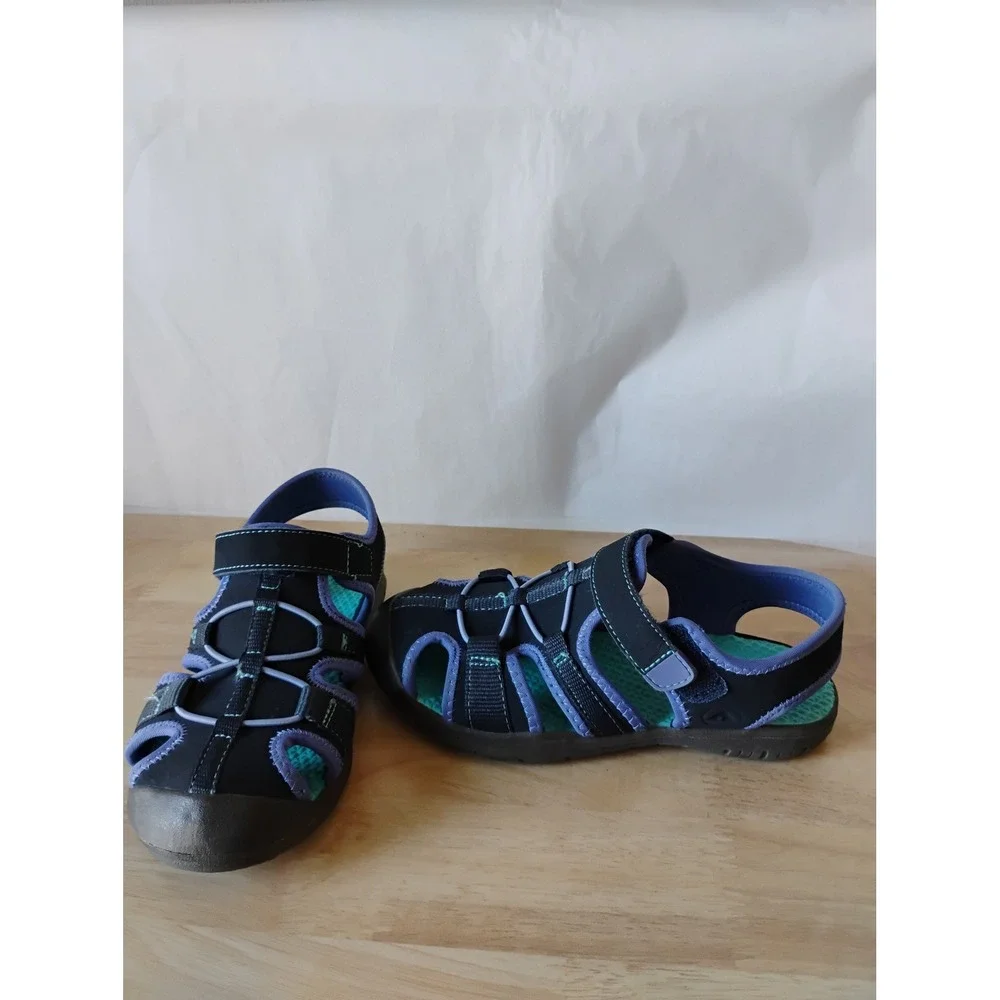 Ozark Trail Kids Navy Blue Teal Closed‎ Toe Water Sandals Hiking Shoes Size 1